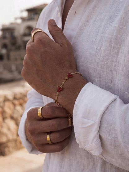 RED CLOVER BRACELET | 18K Gold