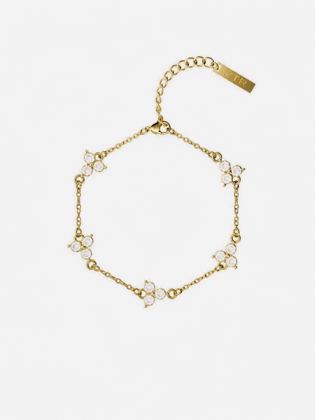 WHITE CLOVER BRACELET | 18K Gold