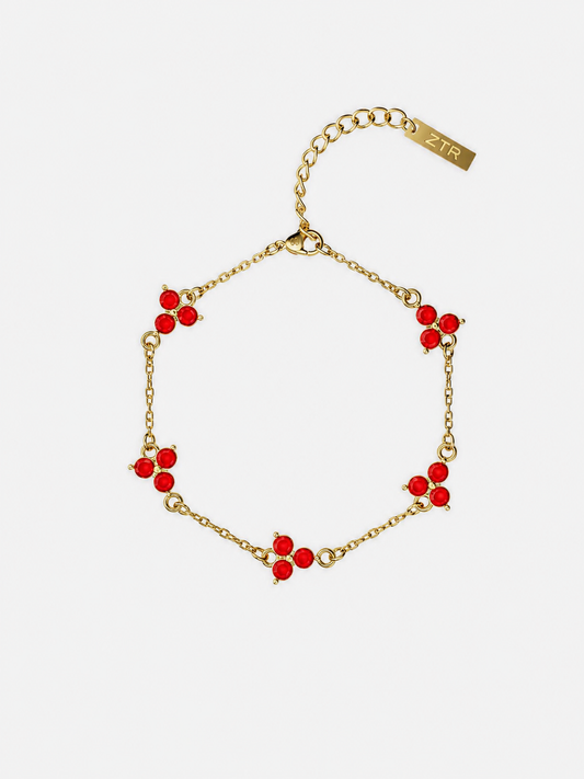 RED CLOVER BRACELET | 18K Gold