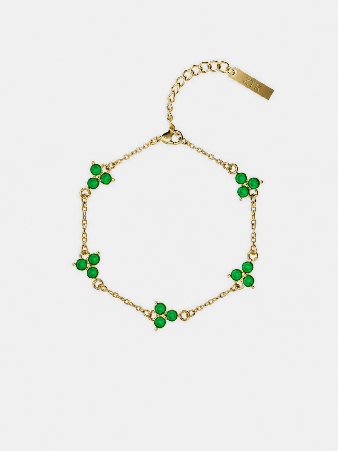 GREEN CLOVER BRACELET | 18K Gold